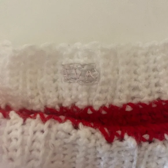 Handmade Red Crochet Shorts with White Trim - Picture 2 of 5